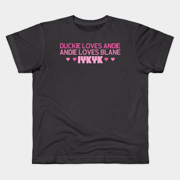 Pretty in Pink Love Triangle Kids T-Shirt by Queen of the Minivan